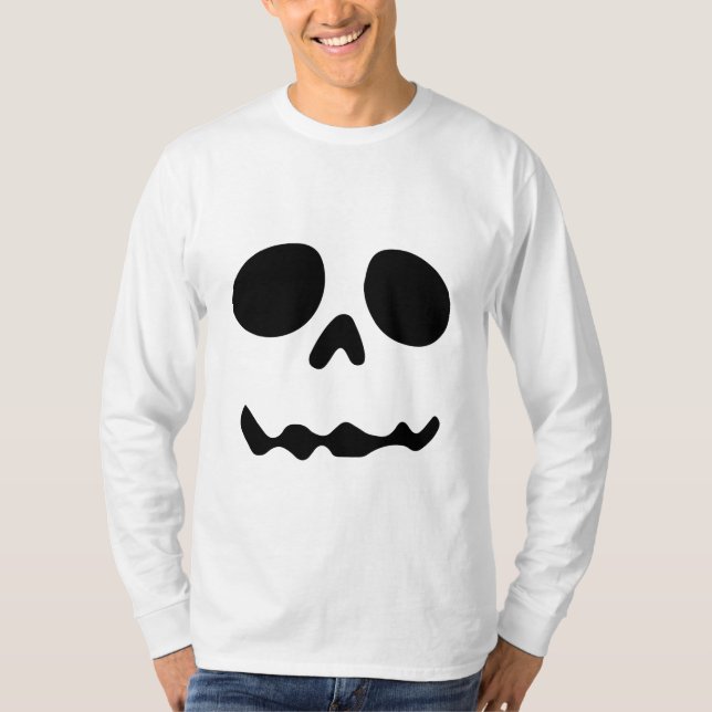 Scary Ansikte Haloween T Shirt (Framsida)