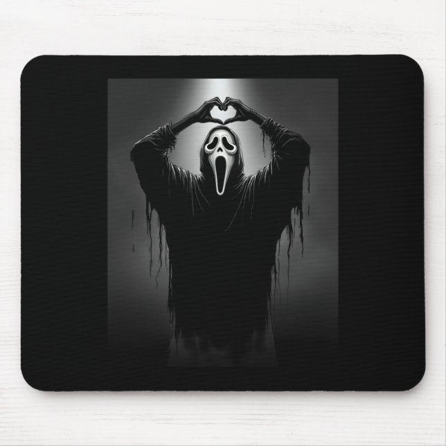 Scary Ansikte Horror Ghost Heart Händer Creepy Hal Musmatta (Framsidan)