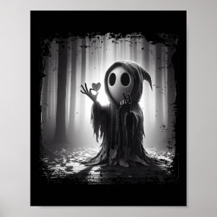 Scary Ansikte Horror Poster Halloween Ghost Heart
