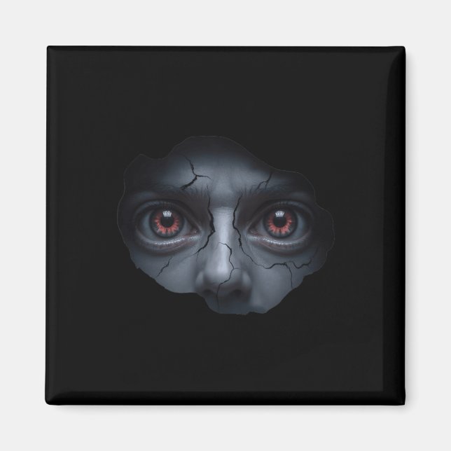 Scary Ansikte Peeking - Lustigt Stomach Illusion H Magnet (Framsidan)