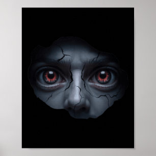 Scary Ansikte Peeking - Lustigt Stomach Illusion H Poster