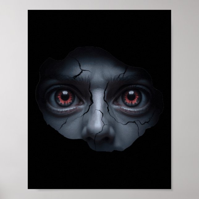 Scary Ansikte Peeking - Lustigt Stomach Illusion H Poster (Framsidan)
