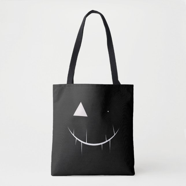 Scary Ansikte Tote Bag (svart) Tygkasse (Framsida)