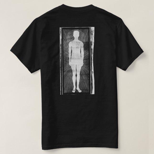 Scary Art, Abstract Surrealist Man Silhouette T Shirt (Design baksida)