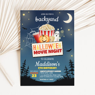 Scary Backyard Halloween Movie Natt Birthday Inbjudningar