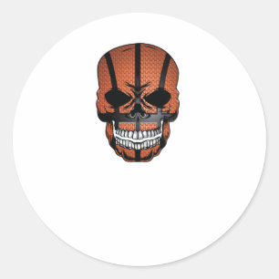 Scary Basketball Skull Ansikte Runt Klistermärke