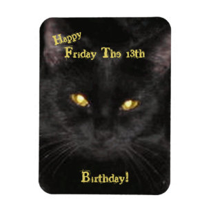 Scary Black Cat Birthday på Fredag den 13:e Magnet