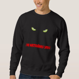 Scary Black Cat Öga - Halloween Sweatshirt