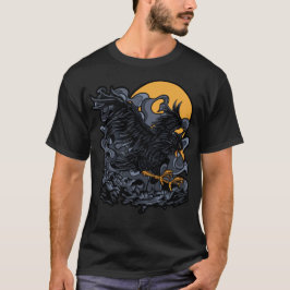 Scary Black Kråka Måne T Shirt