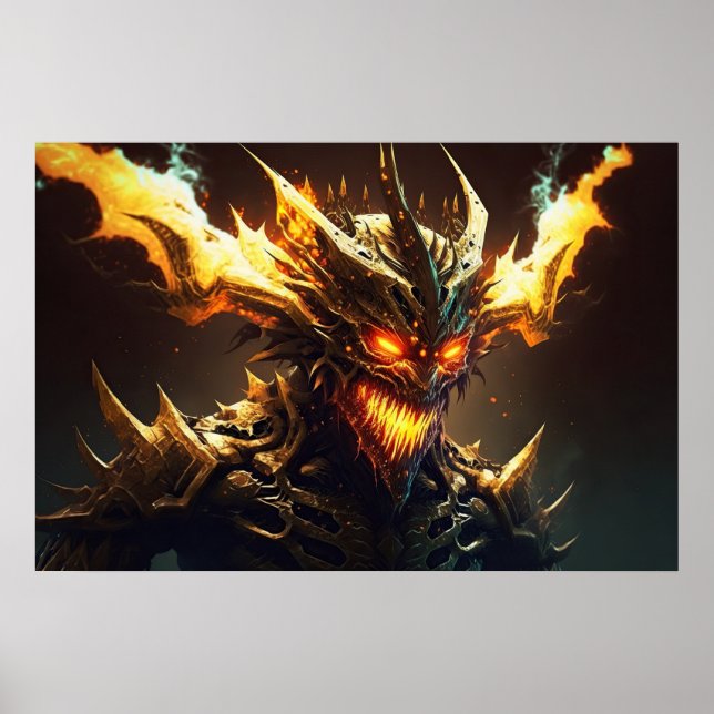 Scary blazing demon poster (Framsidan)