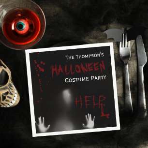 Scary Bloody Halloween Costume Party Black Pappersservett