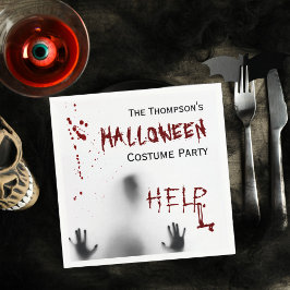 Scary Bloody Halloween Costume Party White Napkin Pappersservett
