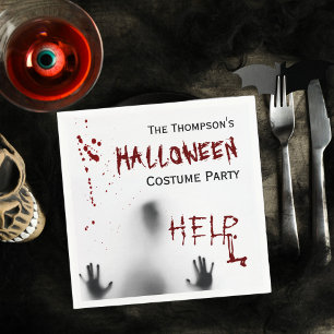 Scary Bloody Halloween Costume Party White Napkin Pappersservett