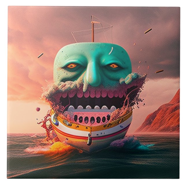 Scary boat kakelplatta (Framsidan)