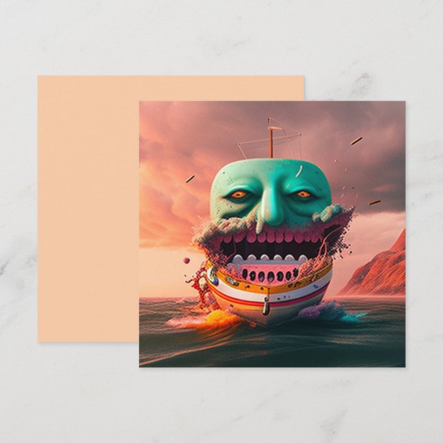 Scary Boat Kort (Fram/baksida)