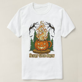 Scary Bra Brew Pumpkin Coffee Halloween Art T Shirt