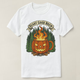 Scary Bra Brew Pumpkin Mugg Halloween Design Desig T Shirt
