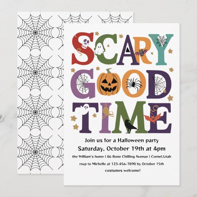 Scary Bra Halloween fest Inbjudningar (Fram/baksida)