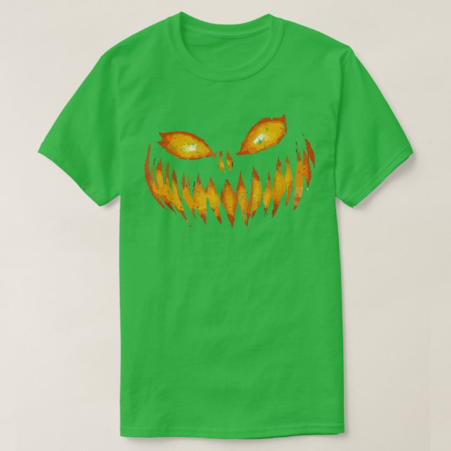 Scary Carved Pumpkin Ansikte Halloween Costume Jac T Shirt (Design framsida)