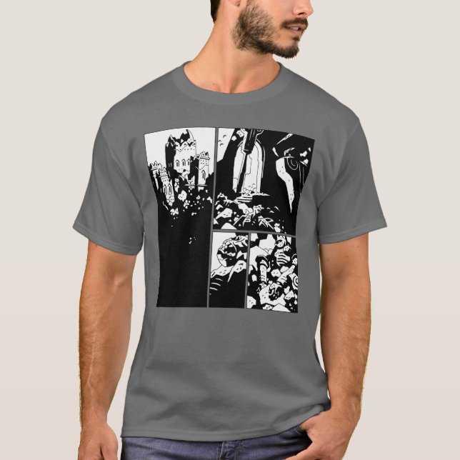 Scary Castles i Tecknad Bok Panels T Shirt (Framsida)