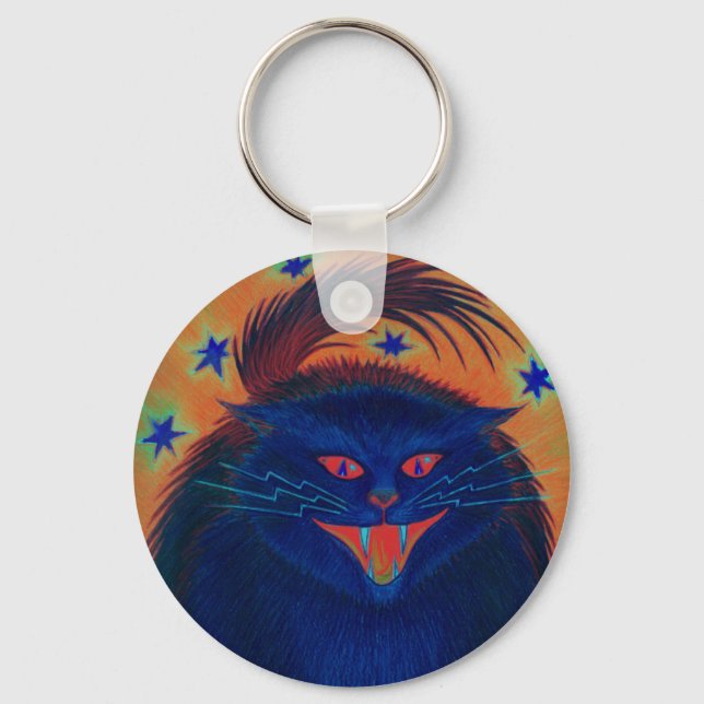 Scary Cat Blue-nyckelkedja Nyckelring (Framsida)
