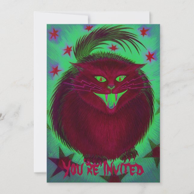 Scary Cat Red 'You are Investigation' Inbjudningar (Framsida)