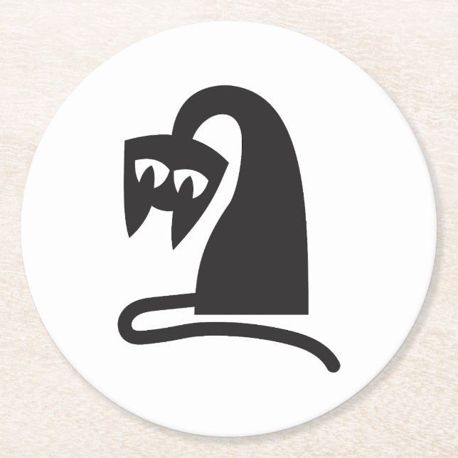 Scary Cat Underlägg Papper Rund (Framsidan)