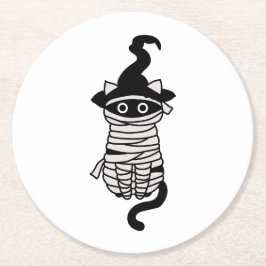 Scary cat wrapped underlägg papper rund