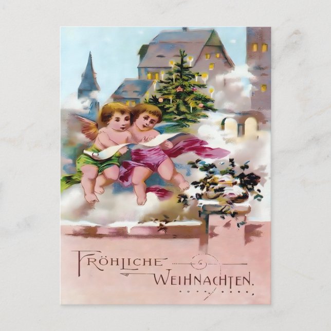 Scary Christmas Devil & Naughty List Warning Vykort (Framsida)