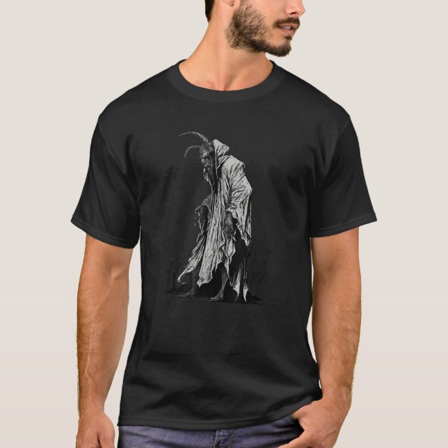 Scary Christmas  Krampus The dark spirit of the fe T Shirt (Framsida)