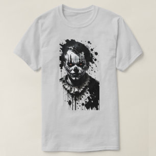 Scary Clown Bläck Halloween T-Shirt