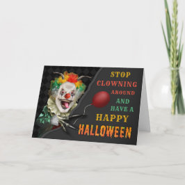 Scary Clown Creepy Circus Halloween Funny Joke Kort