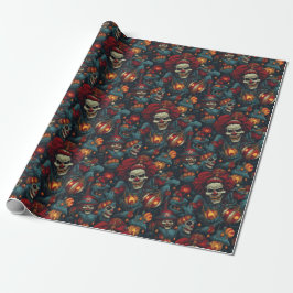 Scary Clown Creepy Gift Wrap Horror Circus Clowins Presentpapper