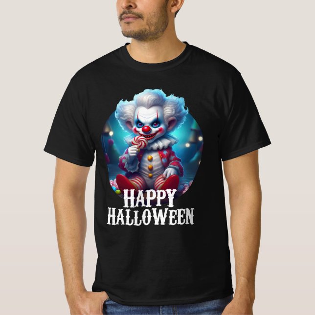 Scary Clown Happy halloween T Shirt (Framsida)