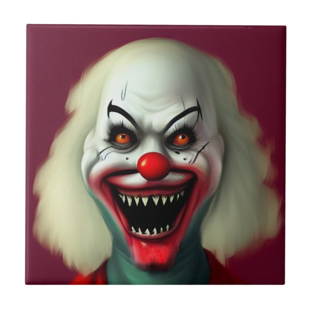 scary clown horror portrait ugly monster Halloween Kakelplatta (Framsidan)