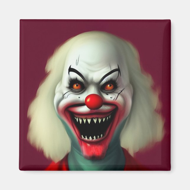 scary clown horror portrait ugly monster Halloween Magnet (Framsidan)