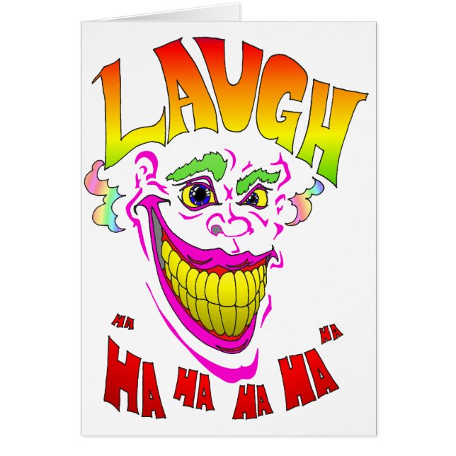 Scary Clown Laugh Hälsningskort (Framsidan)