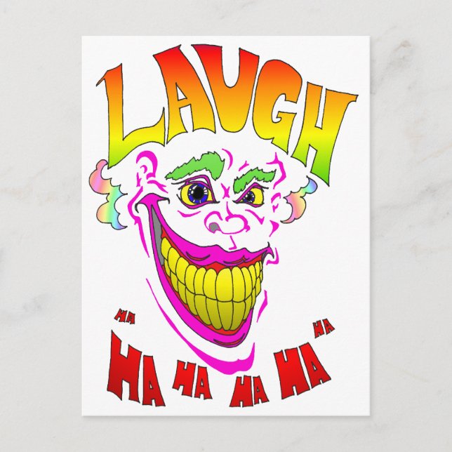 Scary Clown Laugh Vykort (Framsida)