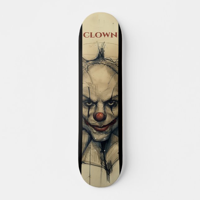 Scary Clown Mini Skateboard Bräda 18,5 Cm (Framsida)