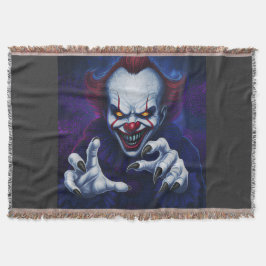 Scary Clown Throw Blanket Filt