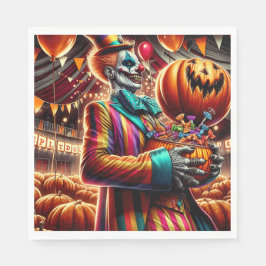 Scary Clown with Jack O'Lantern Halloween Pappersservett
