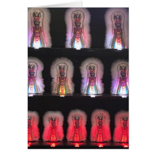 Scary Clowns Carnival Boardpromenarspel Arcade Gam Hälsningskort (Framsidan)