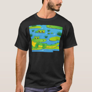 Scary Coola Grönt Krokodiler Crokodiles Vild Anima T Shirt