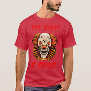 Scary Creepy Clown Halloween natten mellan höger B T Shirt