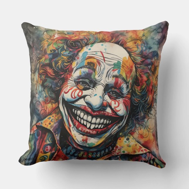 Scary Creepy Clown Kudde (Framsida)