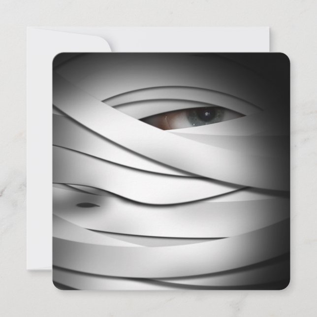 Scary Creepy Halloween Mummy Inbjudningar (Framsida)