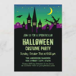 Scary Creepy Haunted House Halloween Costume Party Inbjudningar