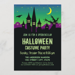 Scary Creepy Haunted House Halloween Costume Party Inbjudningar