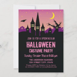Scary Creepy Haunted House Halloween Costume Party Inbjudningar