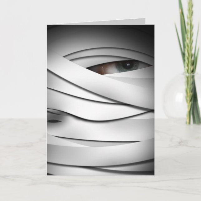 Scary Creepy One Eyed Halloween Mummy Kort (Framsida)